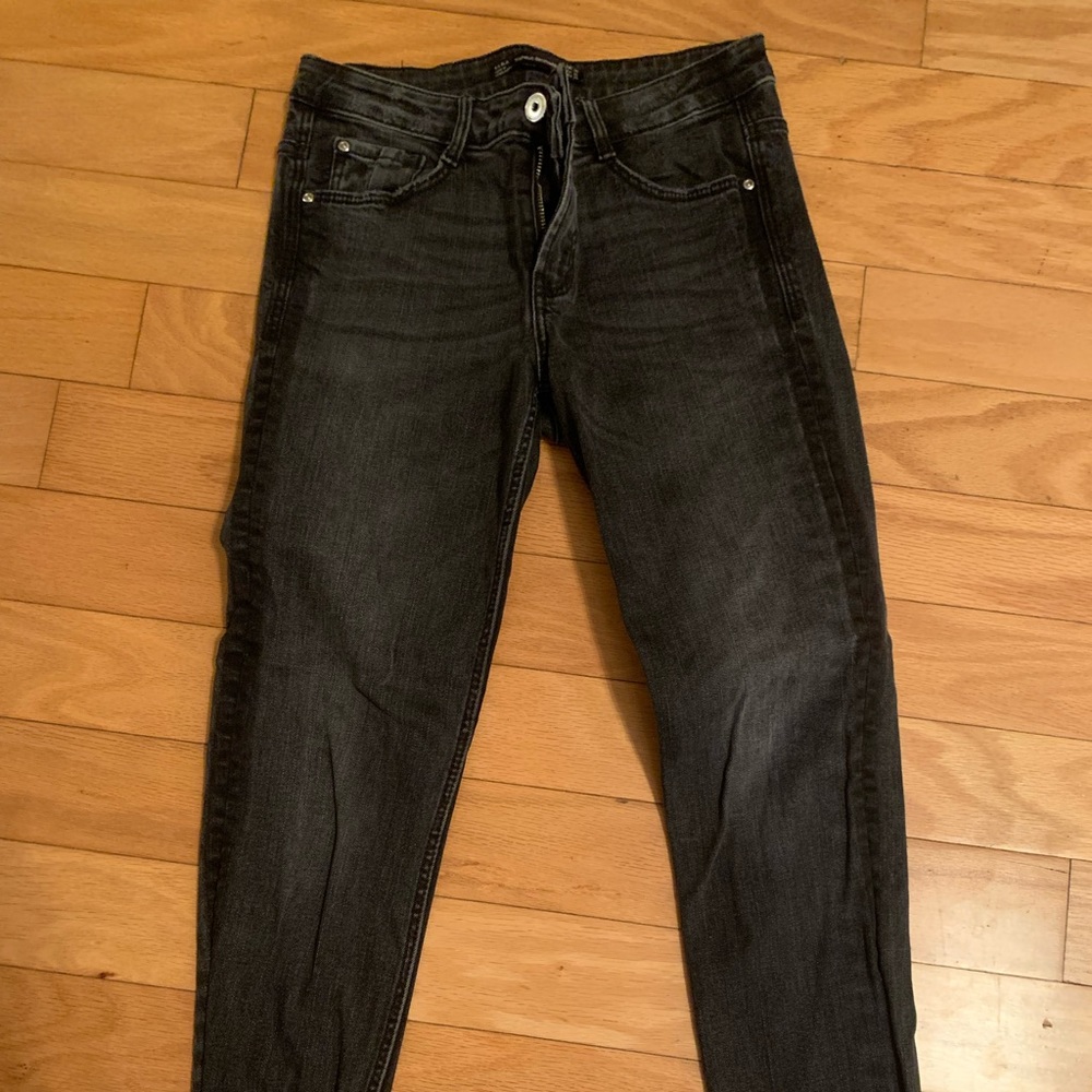 Black jeans with strip down the side Zara